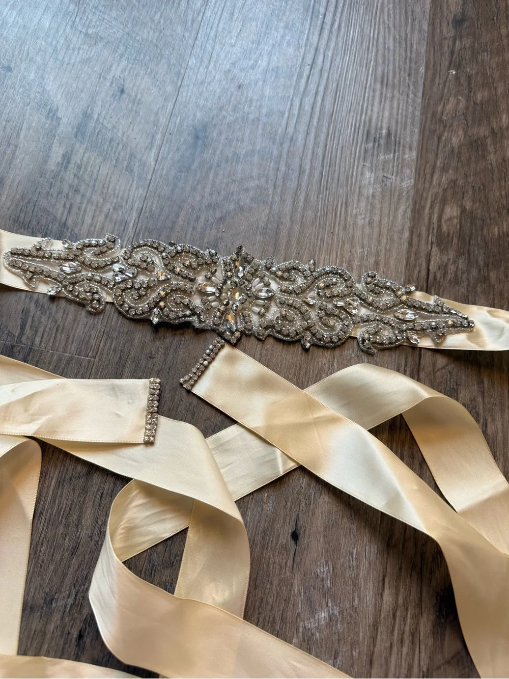 NWOT Boulevard Bride Ivory Rhinestone Crystal Bridal Sash Belt Wedding Gown Belt